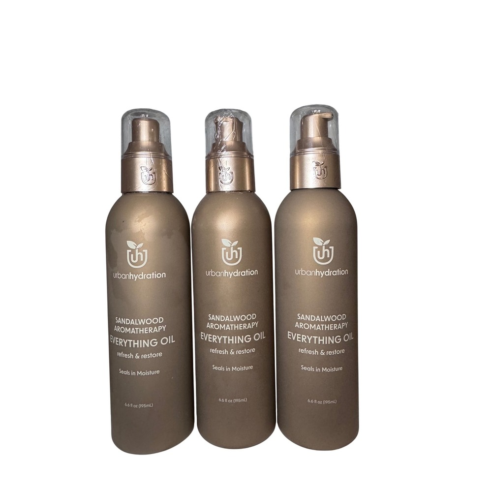 Lot of 3 Urban Hydration Sandalwood Aromatherapy Everything Oil 6.6oz Hair Body